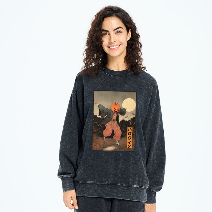 Japanese Pumpkin Monster Washed Sweatshirt