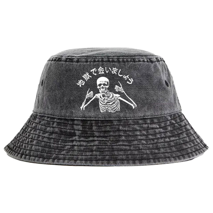See You In Hell Japanese Washed Bucket Hat