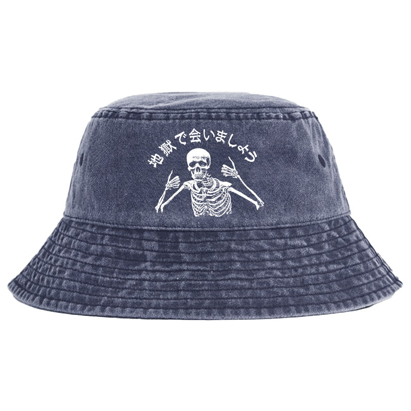 See You In Hell Japanese Washed Bucket Hat