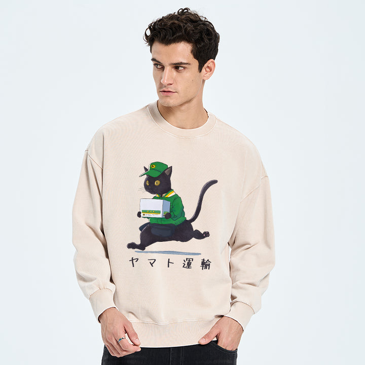 Black Cat Appreciation Day Washed Sweatshirt