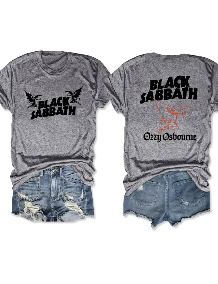 Black Sabbath Print Crew Neck T-shirt
