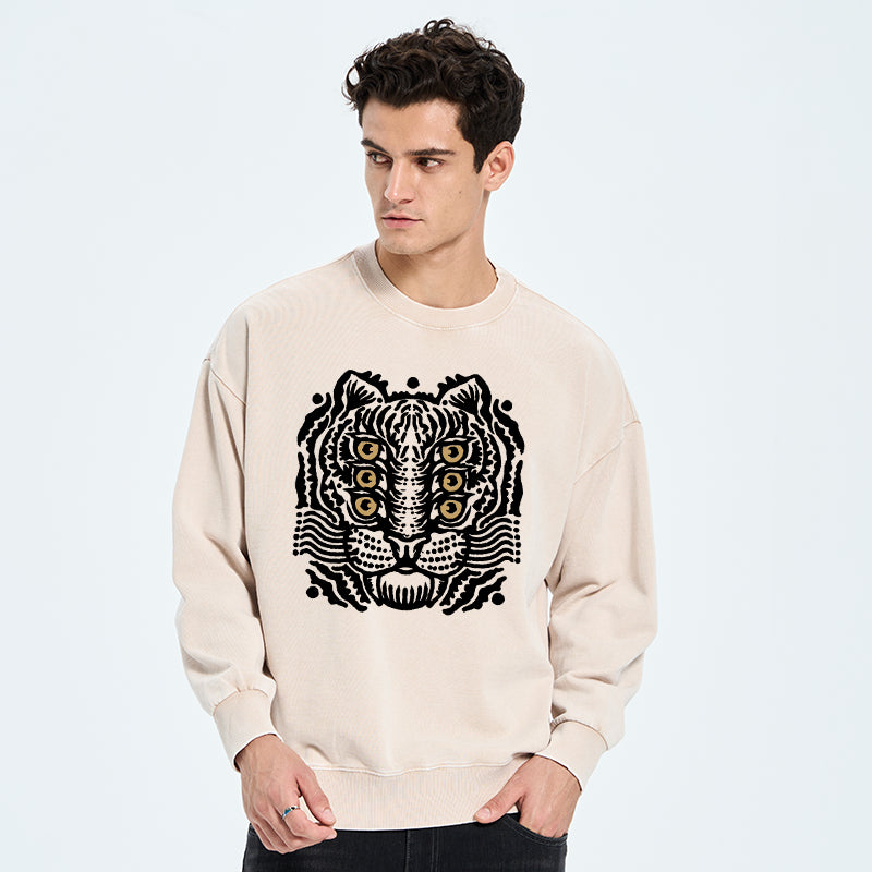 Six-eyed Cat Japanese Washed Sweatshirt