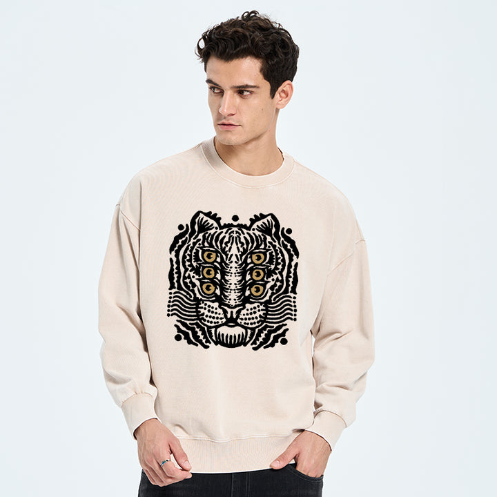 Six-eyed Cat Japanese Washed Sweatshirt