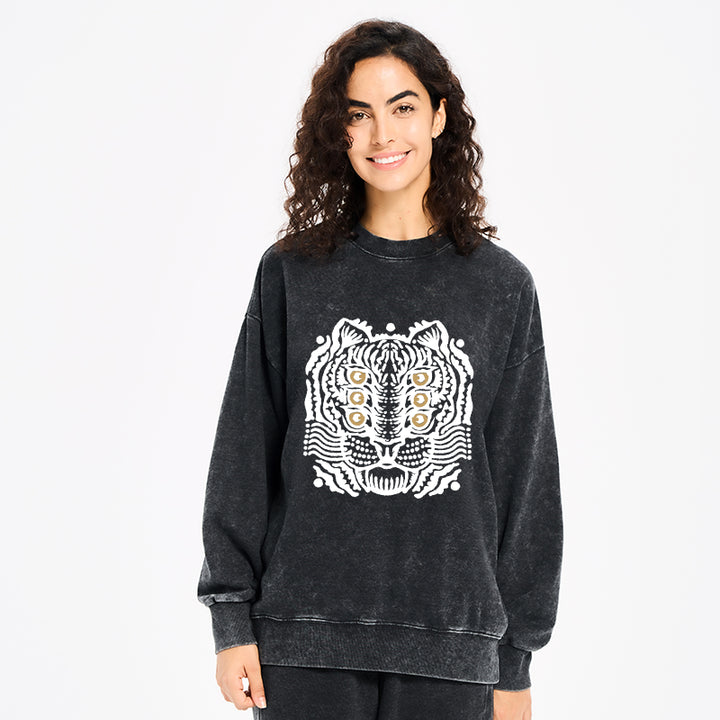 Six-eyed Cat Japanese Washed Sweatshirt