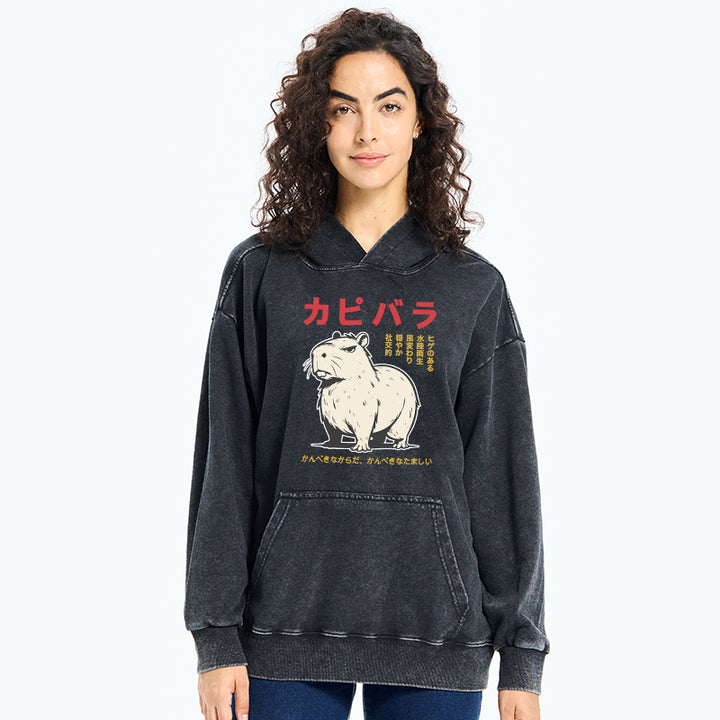 Angry Capybara Japan Washed Hoodie