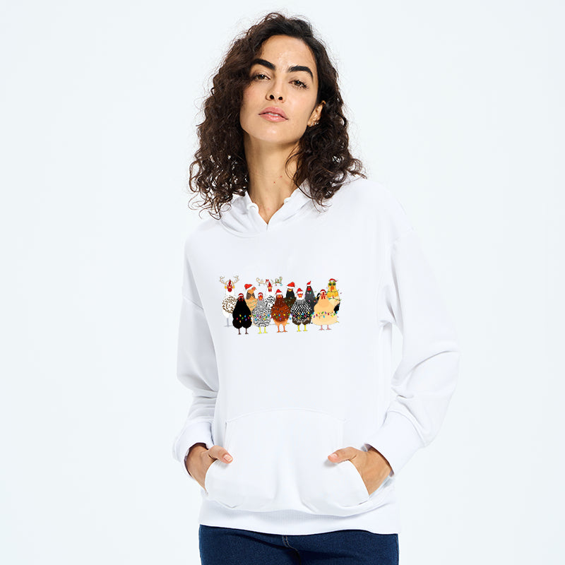A Flock Of Christmas Chickens Classic Hoodie