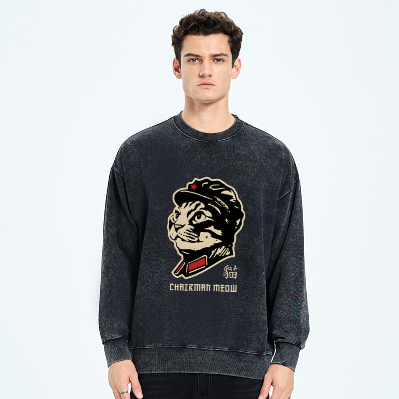 Chinese Spirit Cat Washed Sweatshirt