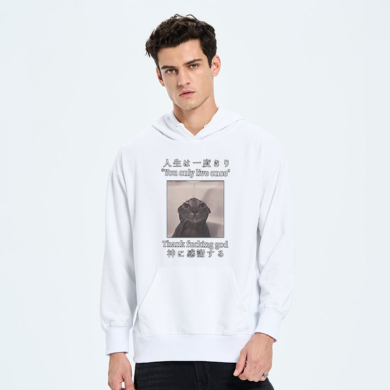 Funny Melancholy Cat Classic Hoodie