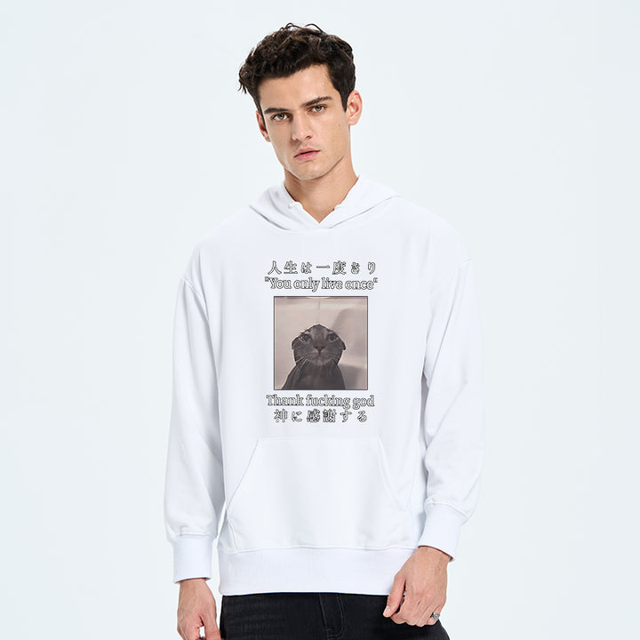 Funny Melancholy Cat Classic Hoodie