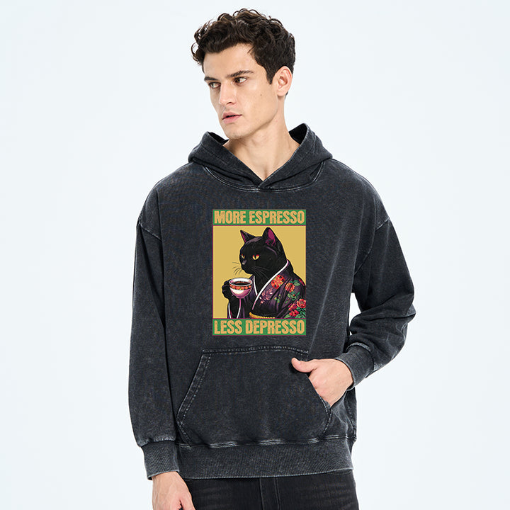 Up Caffeine Down Depression Washed Hoodie