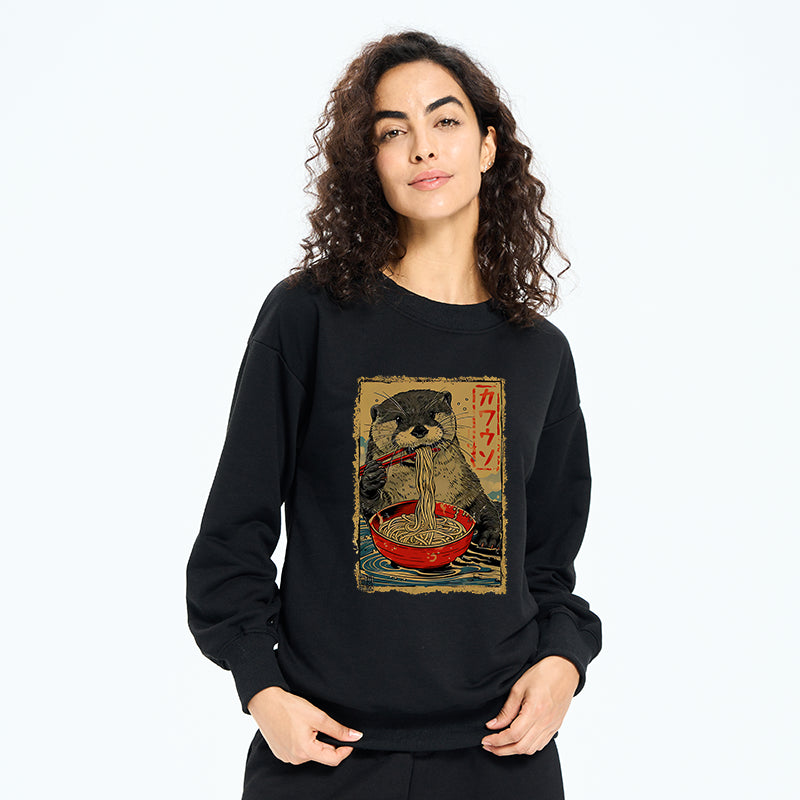 Otter Eating Ramen Japan Sweatshirt