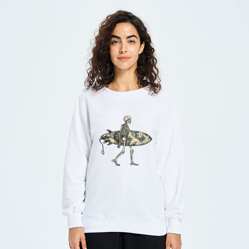 Skeleton Ready To Go Surfing Sweatshirt