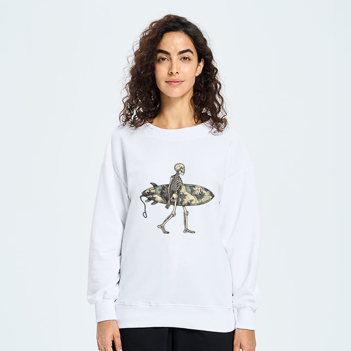 Skeleton Ready To Go Surfing Sweatshirt