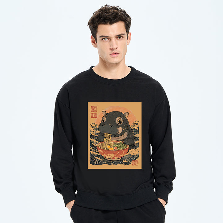 Moo Deng Eat Ramen Sweatshirt