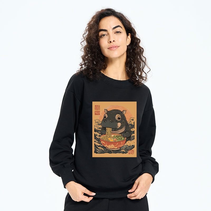 Moo Deng Eat Ramen Sweatshirt