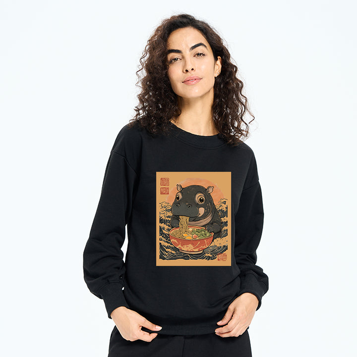 Moo Deng Eat Ramen Sweatshirt
