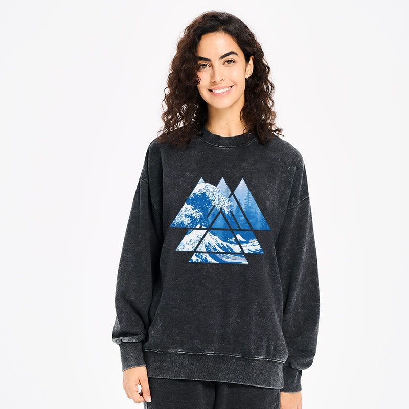 The Great Wave Washed Sweatshirt