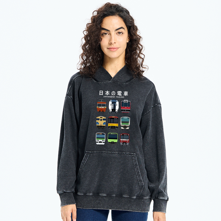 Japanese Train Collection Washed Hoodie