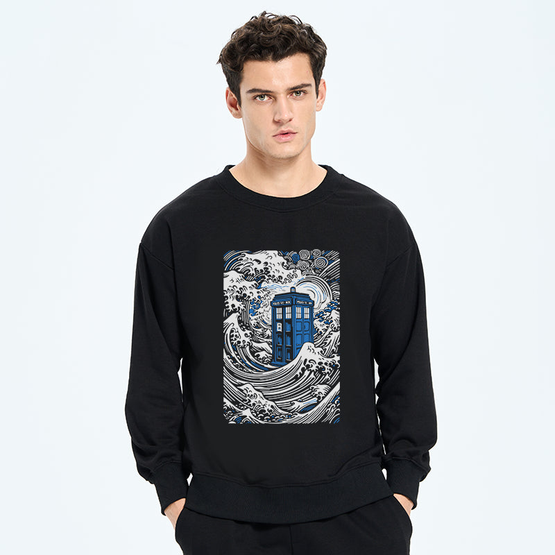 The Great Wave Off Tardis Sweatshirt