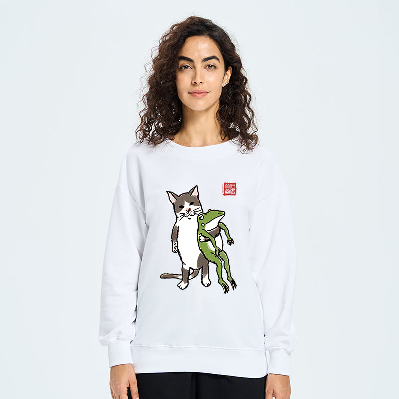 Cat Holding A Frog Sweatshirt