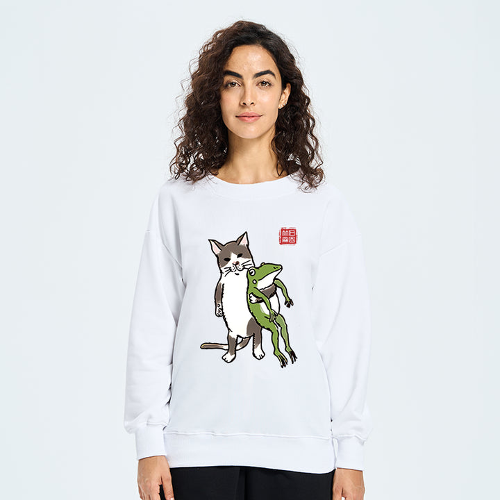 Cat Holding A Frog Sweatshirt