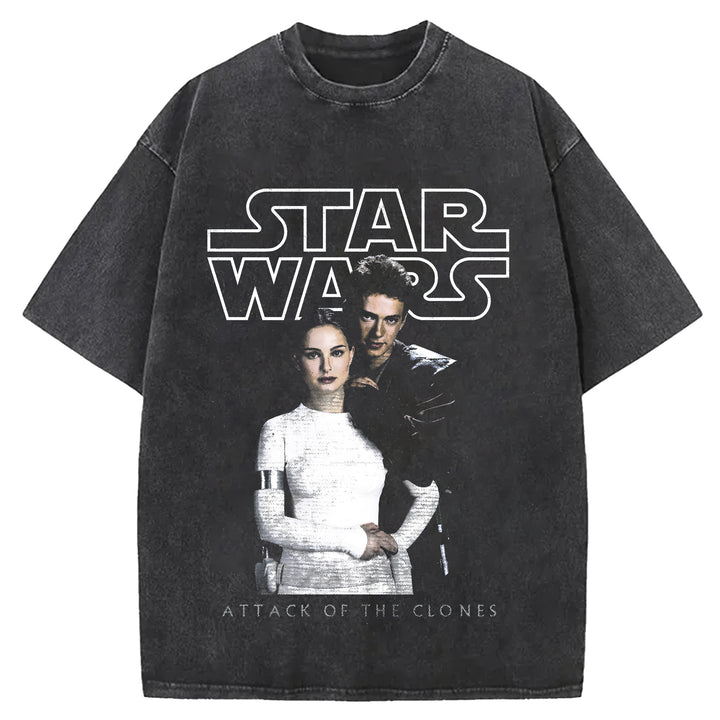Star Wars Vintage Japanese Design Washed Crew Neck T-Shirt