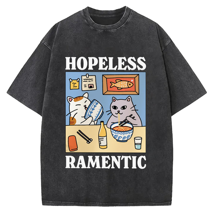 Hopeless Ramenti Design Washed Crew Neck T-Shirt