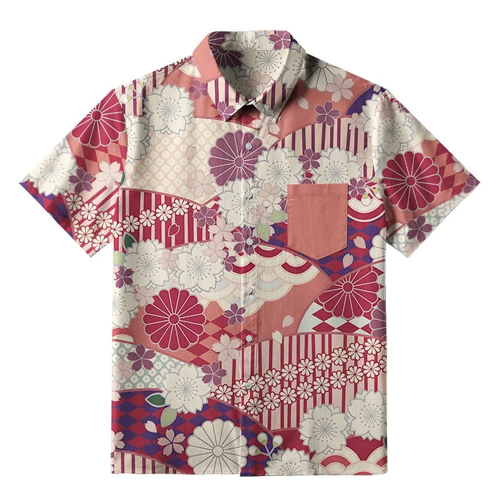 A Floral Fusion Button-up Shirt