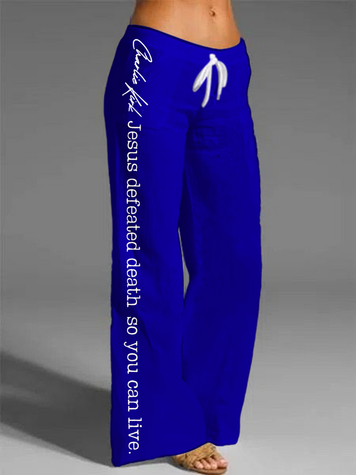 Jesus Defeated Death So You Can Live Printed Casual Pants