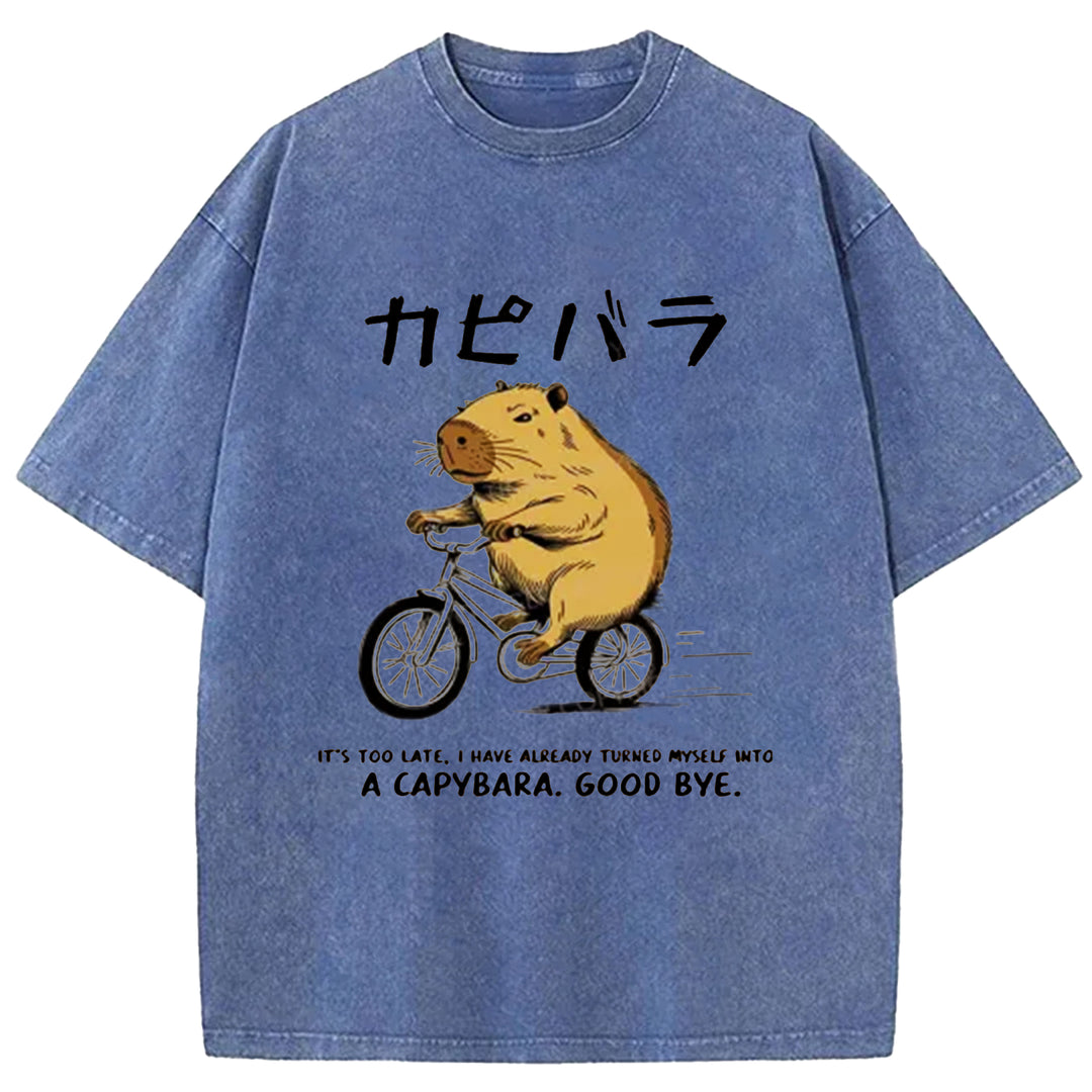 I HAVE ALREADY TURNED MYSELF Washed Crew Neck T-shirt