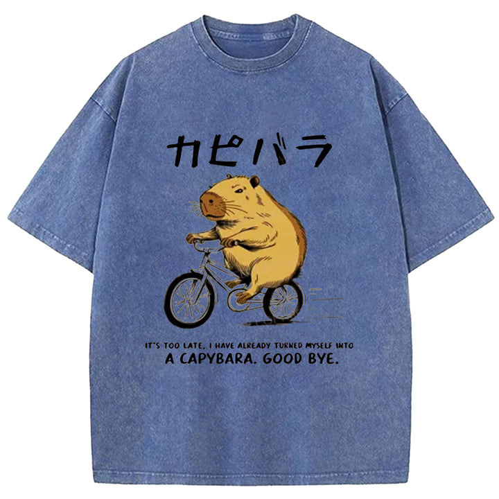I HAVE ALREADY TURNED MYSELF Washed Crew Neck T-shirt