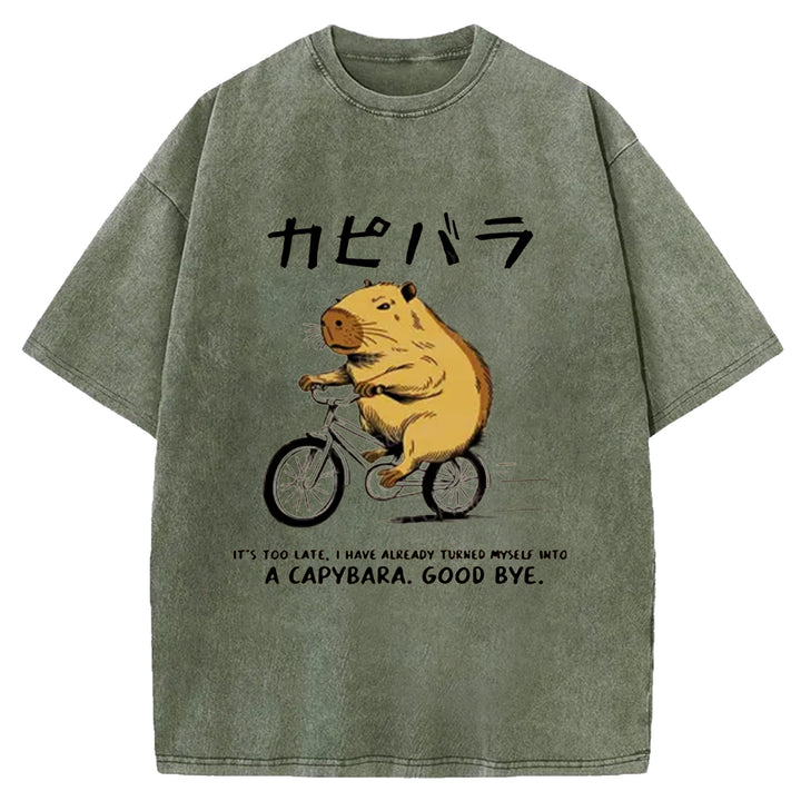 I HAVE ALREADY TURNED MYSELF Washed Crew Neck T-shirt