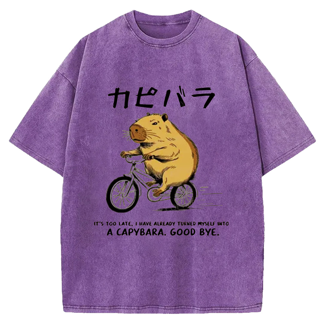 I HAVE ALREADY TURNED MYSELF Washed Crew Neck T-shirt