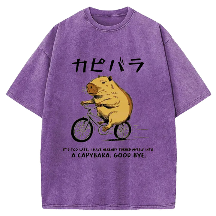 I HAVE ALREADY TURNED MYSELF Washed Crew Neck T-shirt