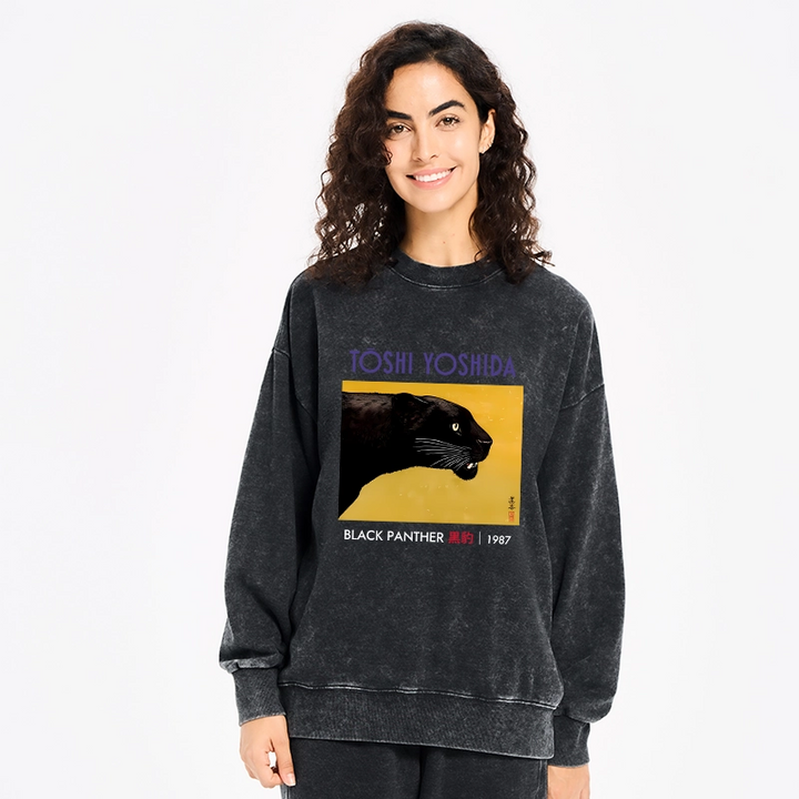 Black Panther Washed Sweatshirt