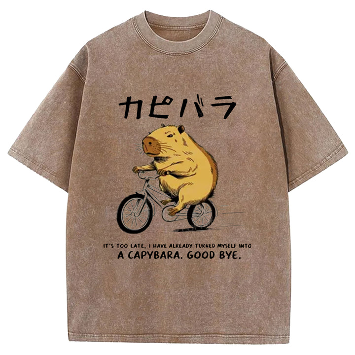 I HAVE ALREADY TURNED MYSELF Washed Crew Neck T-shirt