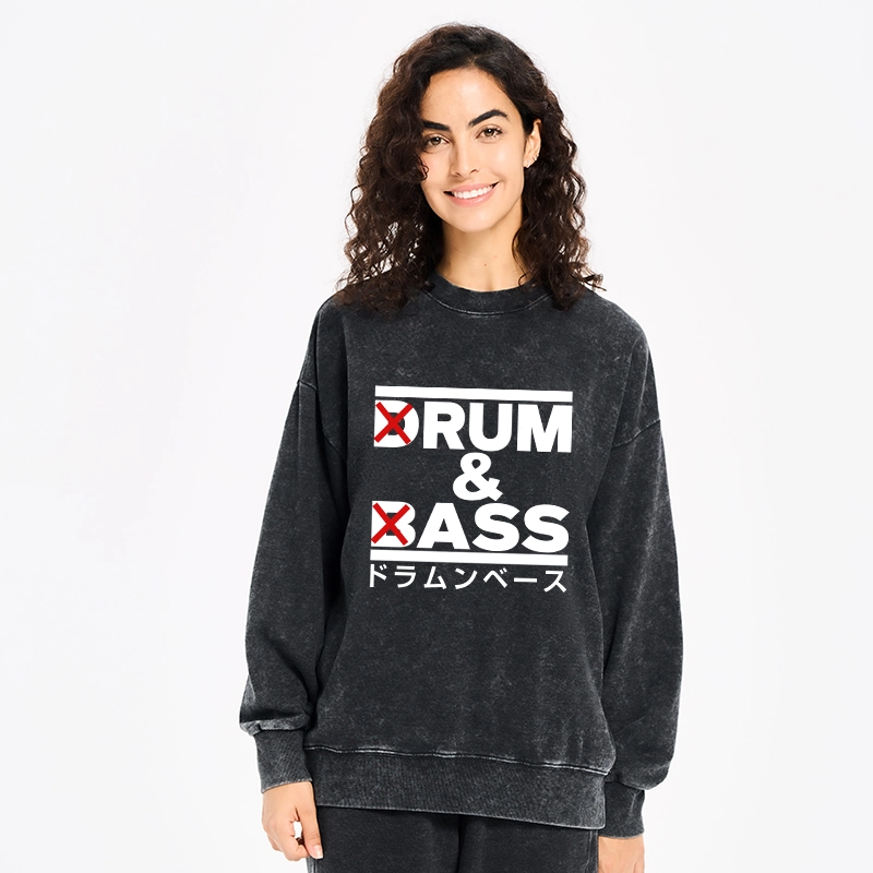 Drum And Bass Funny Washed Sweatshirt