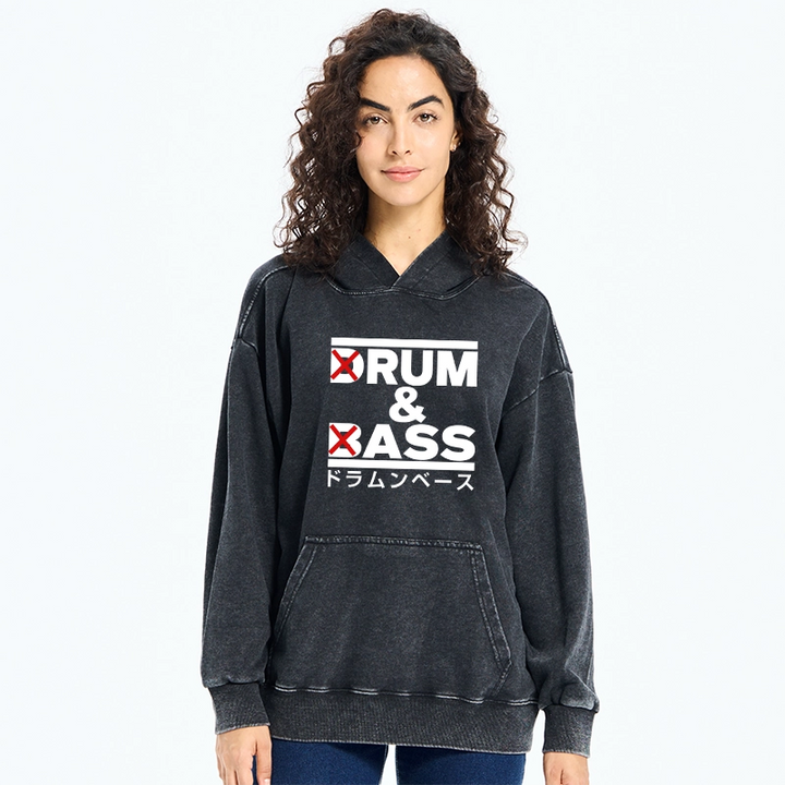 Drum And Bass Funny Washed Hoodie
