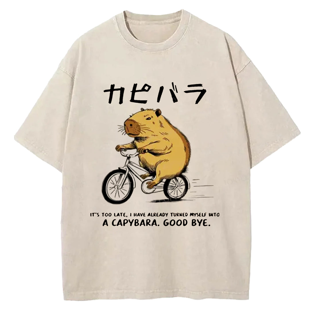 I HAVE ALREADY TURNED MYSELF Washed Crew Neck T-shirt