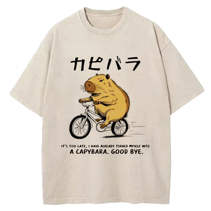 I HAVE ALREADY TURNED MYSELF Washed Crew Neck T-shirt