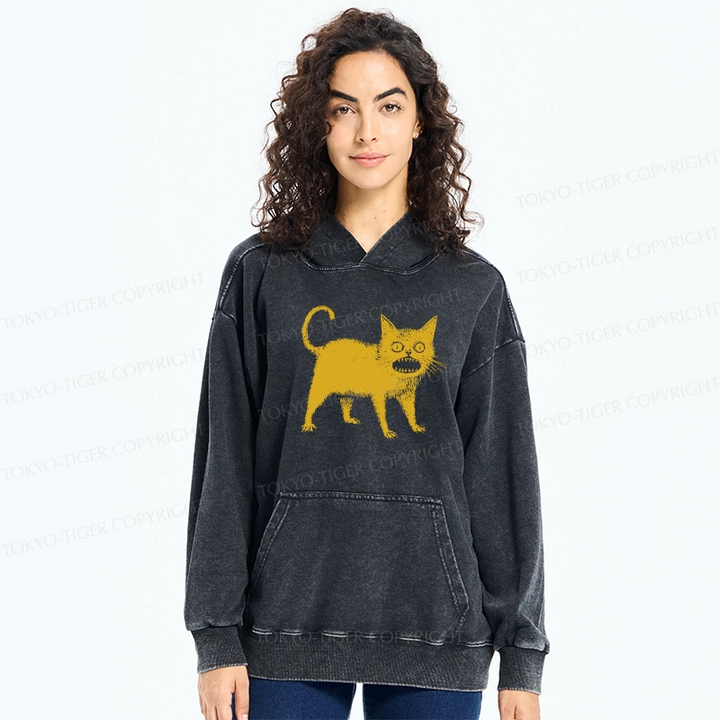 Horrible Japanese Cat Washed Hoodie