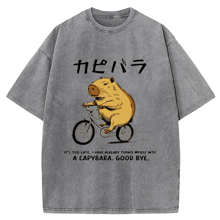I HAVE ALREADY TURNED MYSELF Washed Crew Neck T-shirt