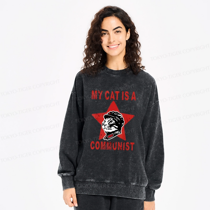 Funny Cat-ism Washed Sweatshirt