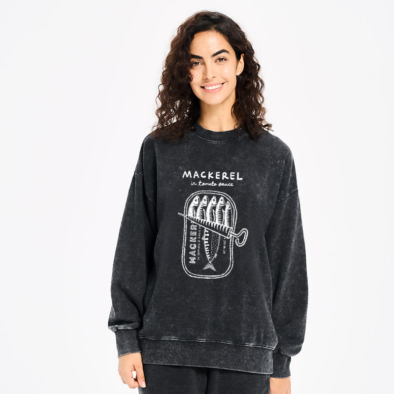 Mackerel In Tomato Sauce Washed Sweatshirt