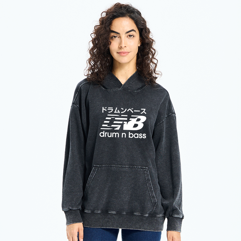 Japanese Drum And Bass Washed Hoodie