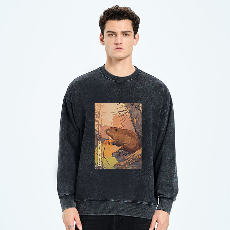 Beaver By The River Washed Sweatshirt