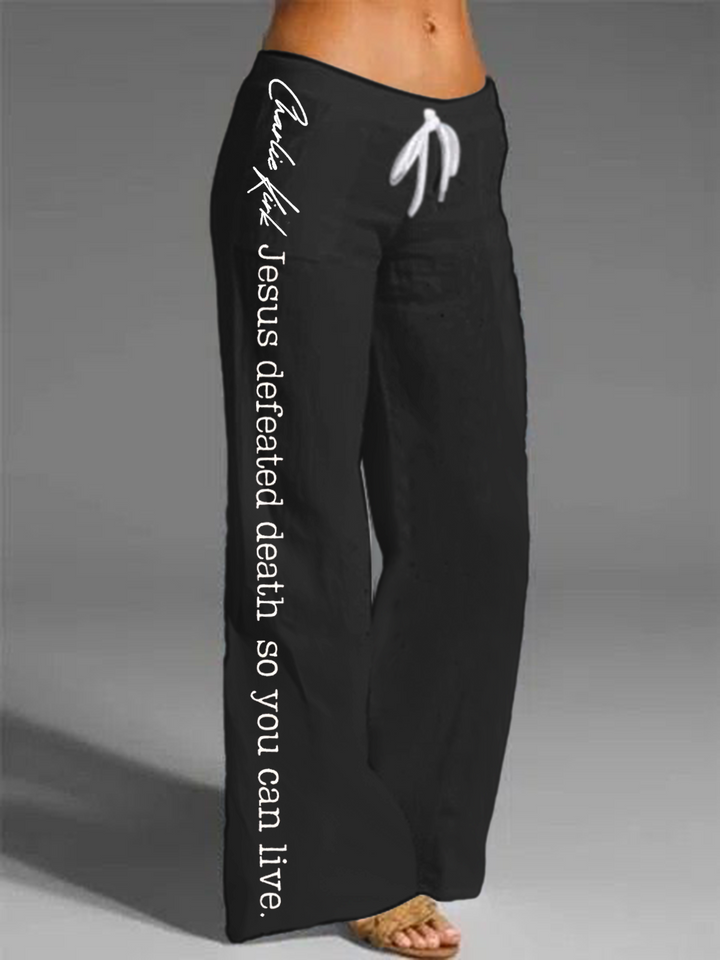 Jesus Defeated Death So You Can Live Printed Casual Pants