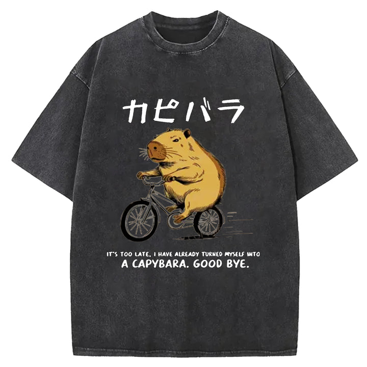 I HAVE ALREADY TURNED MYSELF Washed Crew Neck T-shirt