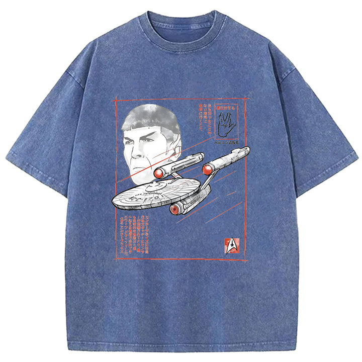 Star Wars Vintage Japanese Design Washed Crew Neck T-Shirt