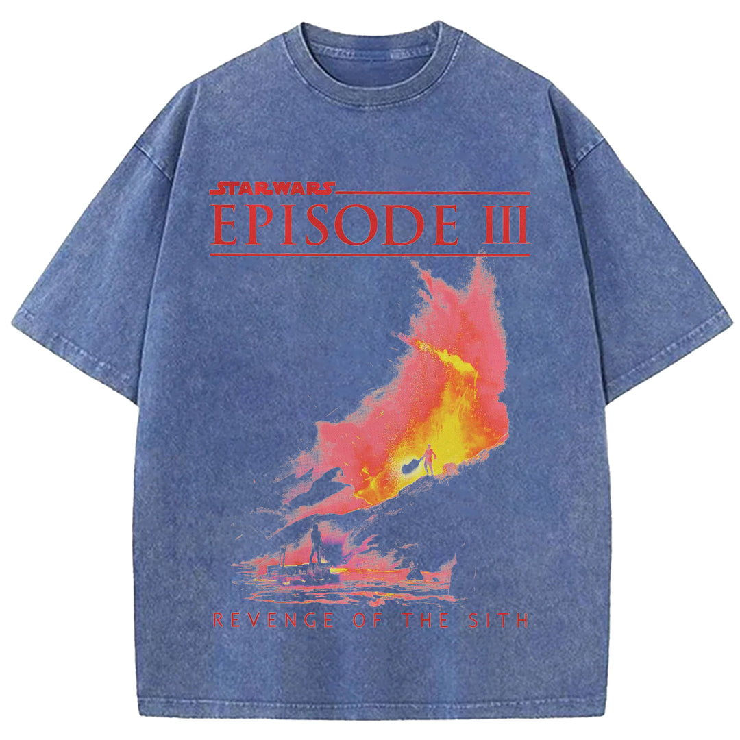 Star Wars Vintage Japanese Design Washed Crew Neck T-Shirt